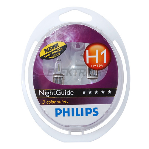 Автомобільна лампа H1 12В 55Вт P14, 5S NGDL NIGHTGUIDE (блістер - 1шт.)