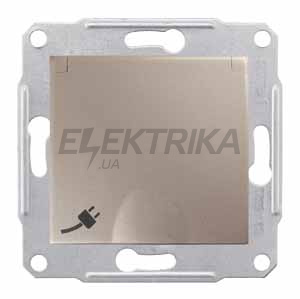 Розетка із заземленням захисними шторками та кришкою Schneider Electric Sedna титан (SDN3100168)