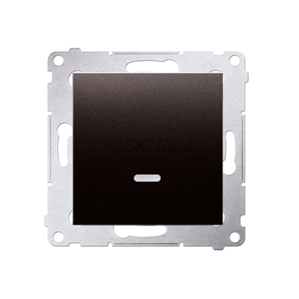 Вимикач 1-клавішний 1-полюсний з LED підсвічуванням 16АХ, 250Вт Simon 54, антрацит