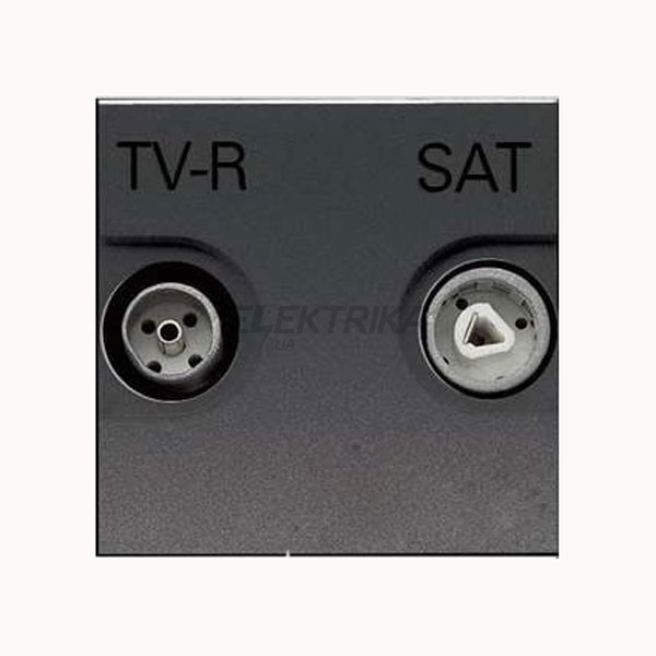 Розетка TV-R-SAT прохідна Zenit N2251.8 AN, антрацит
