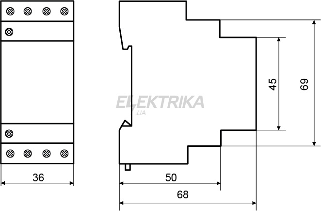 Контактор модульний АСКО-УКРЕМ MK-N 4P 25A 4NO (A0040030027)