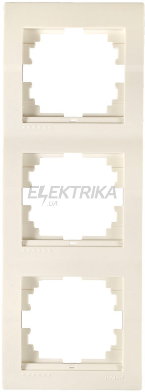 Рамка 3 посту вертикальна Lezard Deriy б/вст крем (702-0300-153)