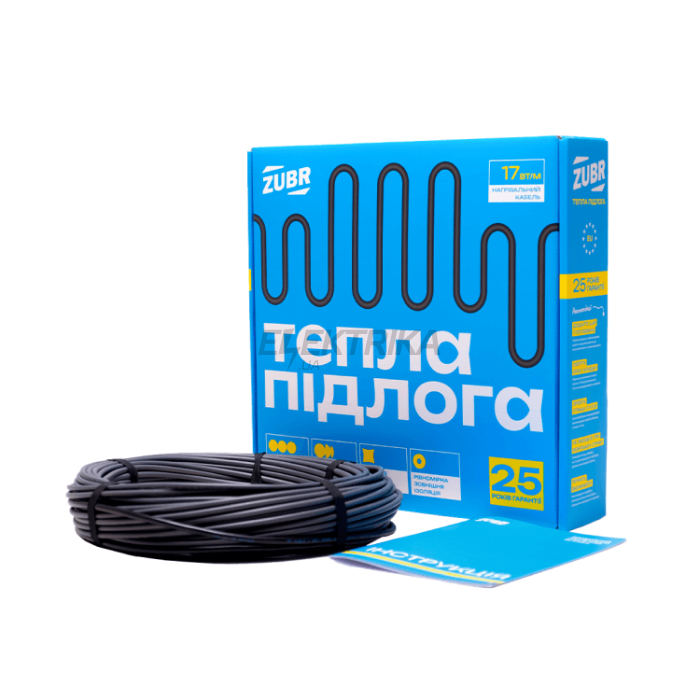 Нагрівальний двожильний кабель ZUBR DC Cable 17/620 Вт 37м.