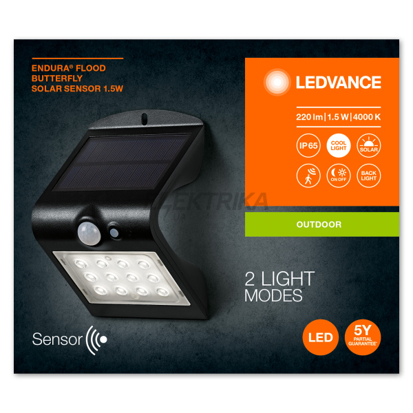 Світильник на сонячній батареї ENDURA Solar Butterfly 1.5W/840 220lm (4099854089657)