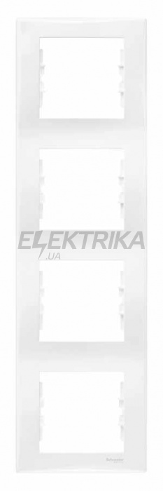 Рамка 4-постова вертикальна Schneider Electric Sedna біла (SDN5802021)