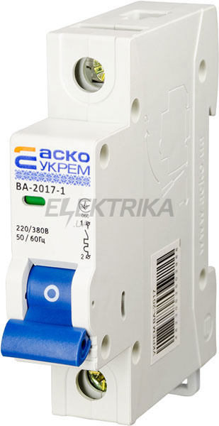 Автоматичний вимикач УкрЕМ ВА-2017 1р 63А АСКО