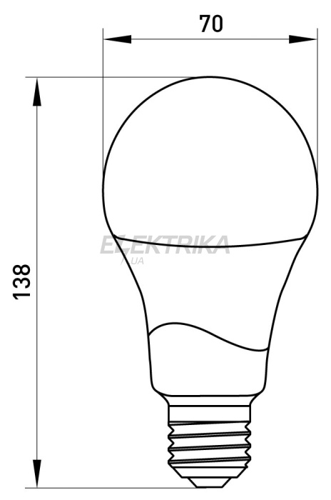 Лампа світлодіодна e.LED.lamp.stand.A70.E27.15.6500, 15Вт, 6500К 110лм/Вт (l0650808)