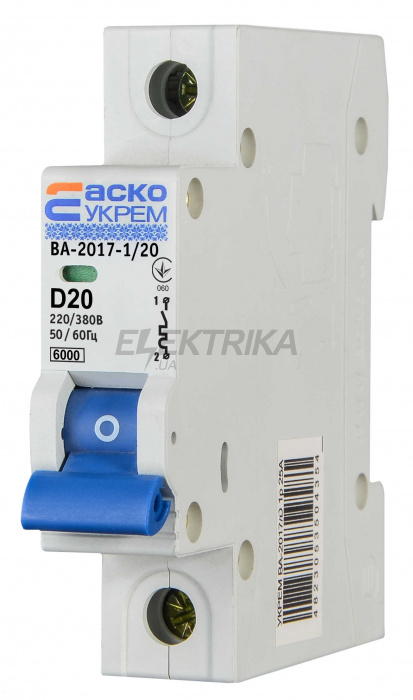 Автоматичний вимикач АСКО-УКРЕМ ВА-2017/D 1р 20А (A0010170088)