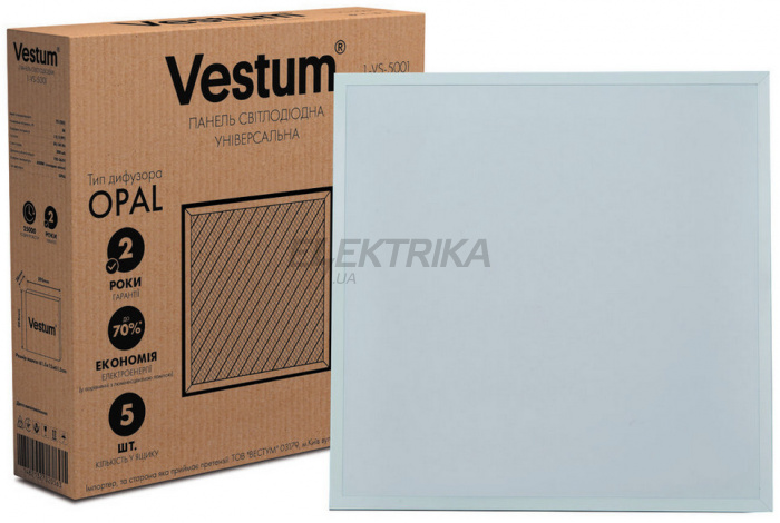Панель світлодіодна Vestum LED Opal 36W 600x600 6500K 220V (1-VS-5001)