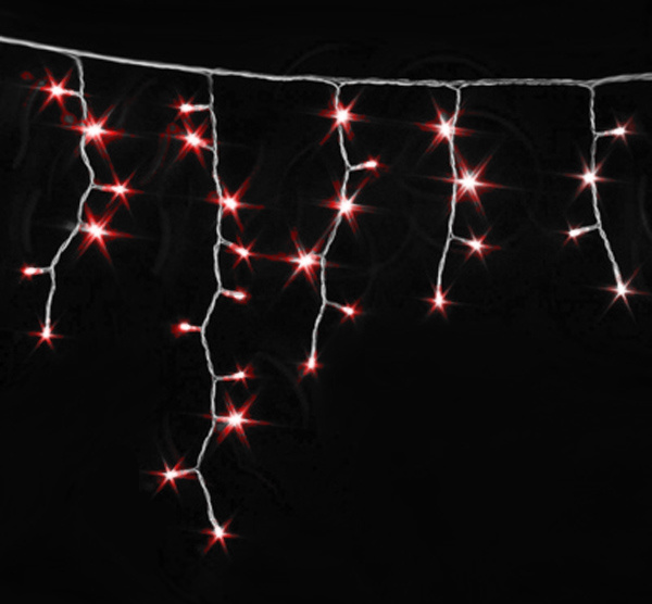 Гірлянда зовнішня Icicle 90LED 2x0.5 червоний/чорний IP44