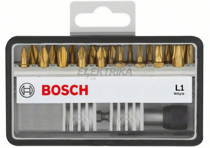 Набір Robust Line із 18+1 насадок-біт L Max Grip 25 мм, 18+1 шт.