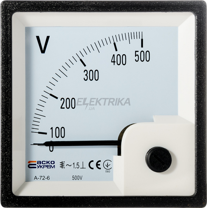 Вольтметр АСКО-УКРЕМ AС 500В 72х72 (A-72-6) (A0190010066)