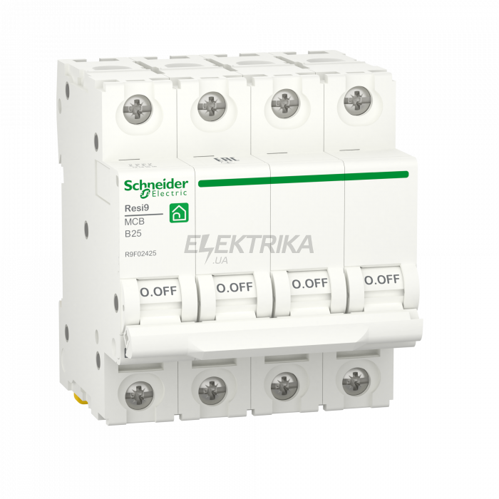 Автоматичний вимикач Schneider Electric RESI9 6kA 4P 25A R9F02425