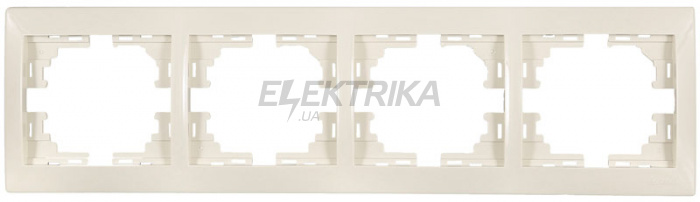 Рамка 4 посту горизонтальна Lezard Mira б/вст крем (701-0300-149)