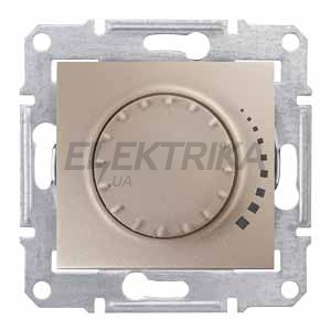 Світлорегулятор поворотно-натискний індуктивний Schneider Electric Sedna титан (SDN2200568)