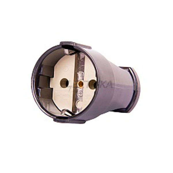 Розетка переносна e.socket.003.16.black, з з/к, 16А чорна