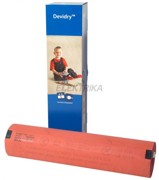 Мат нагрівальний Devidry 100, 4 м. кв.