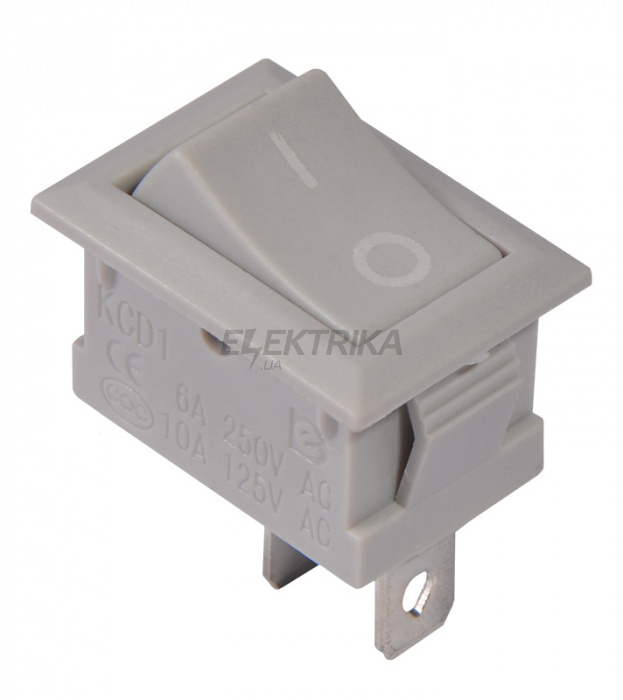 Перемикач одноклавішний АСКО-УКРЕМ KCD1-101 Grey/Grey сірий (A0140040051)