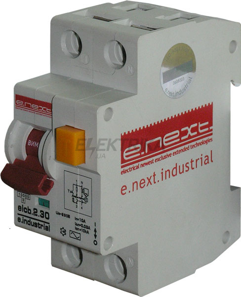 Вимикач диференціального струму (дифавтомат) E.NEXT e.industrial.elcb.2.C20.300, 2р, 20А, С, 300мА (i0230010)