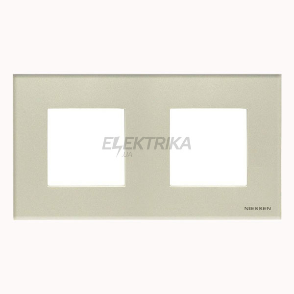 Рамка 2-постова Zenit N2272 CP, перлове скло