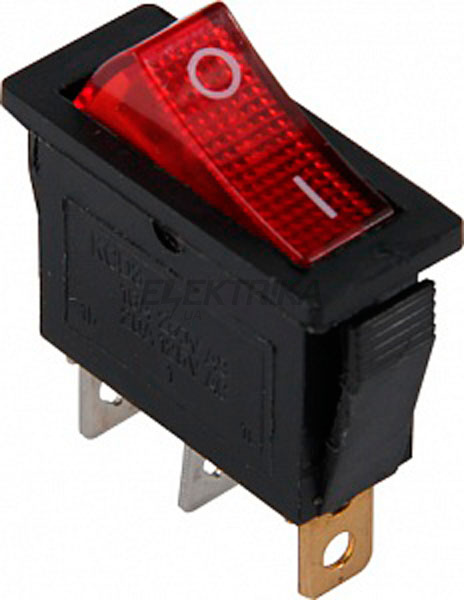 Перемикач клавішний e.switch.key.03, 3 pin, з індикацією