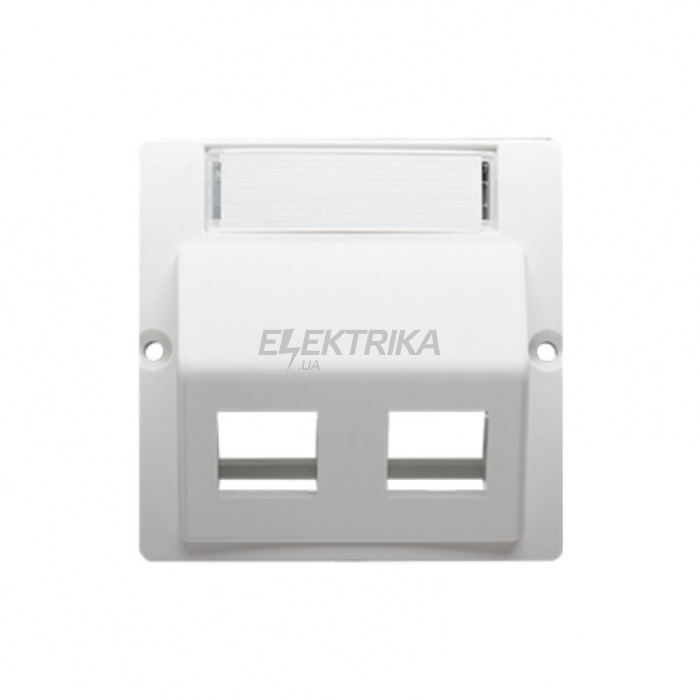  Розетка інформаційна Simon Basic кутова під 2 x RJ45 Keystone, біла (BMGKS2P/11)