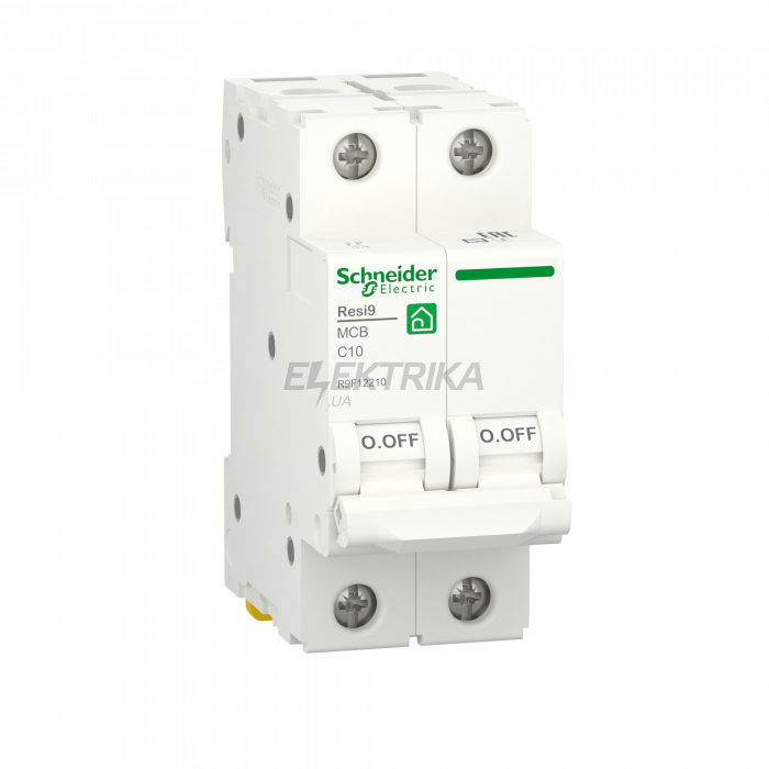 Автоматичний вимикач Schneider Electric RESI9 6kA 2P 10A C R9F12210