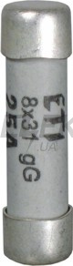 Плавка вставка запобіжник ETI CH8x32 gG 16A/400V 002610009