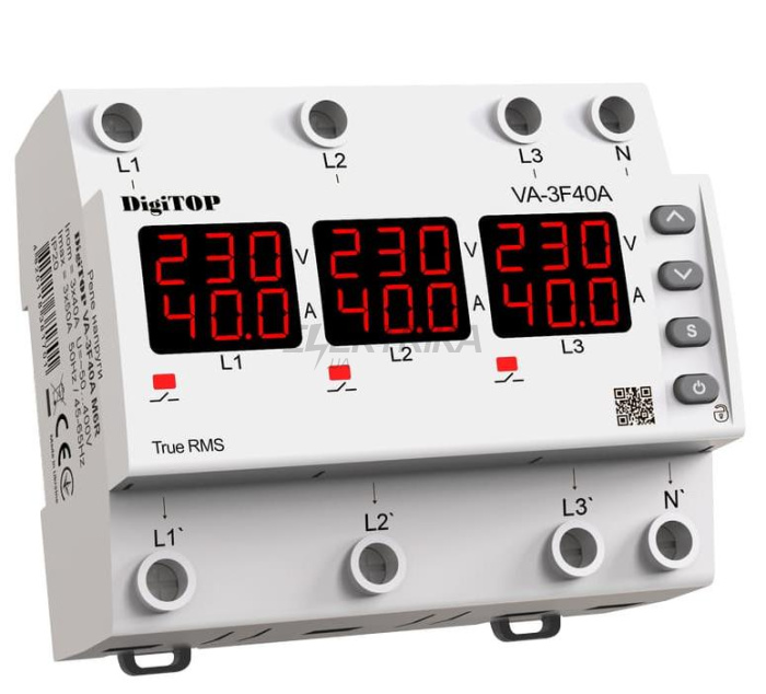 Реле напруги з контролем струму – VA-3F40A M6R DigiTOP (VA3F40AM6R)